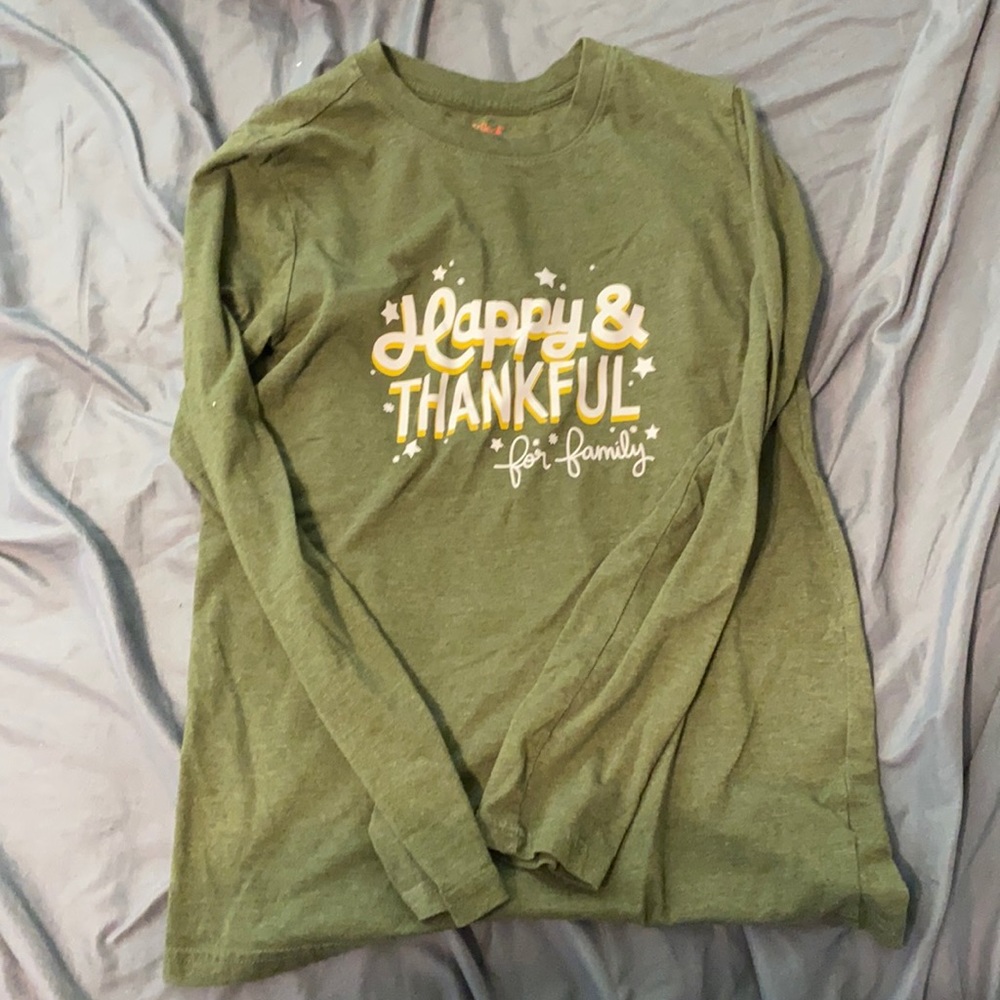“Happy & Thankful for family” boys long sleeve tee